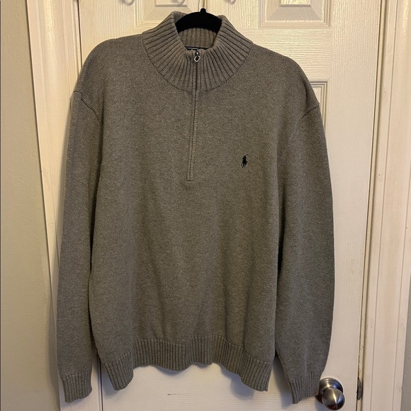Polo by Ralph Lauren Gray Zip-Up Sweater for Men #591 - Picture 1 of 8